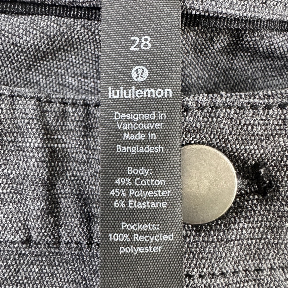 Lululemon ABC Slim Fit Pant Mens 28 Grey Melange Warpstreme Stretch Trousers - Picture 2 of 8